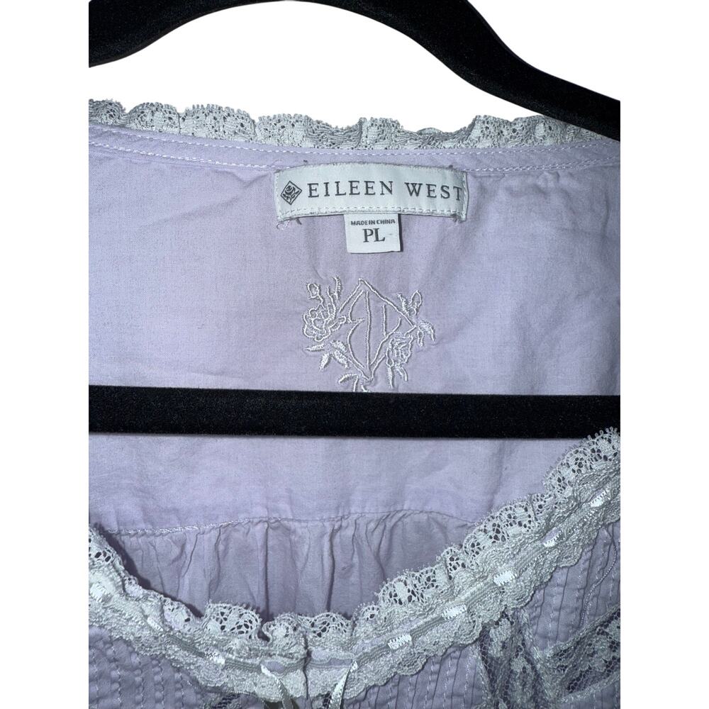 Eileen West Lavender 100% Cotton Prairie Nightgown PL Button Front Cottagecore - Picture 3 of 6
